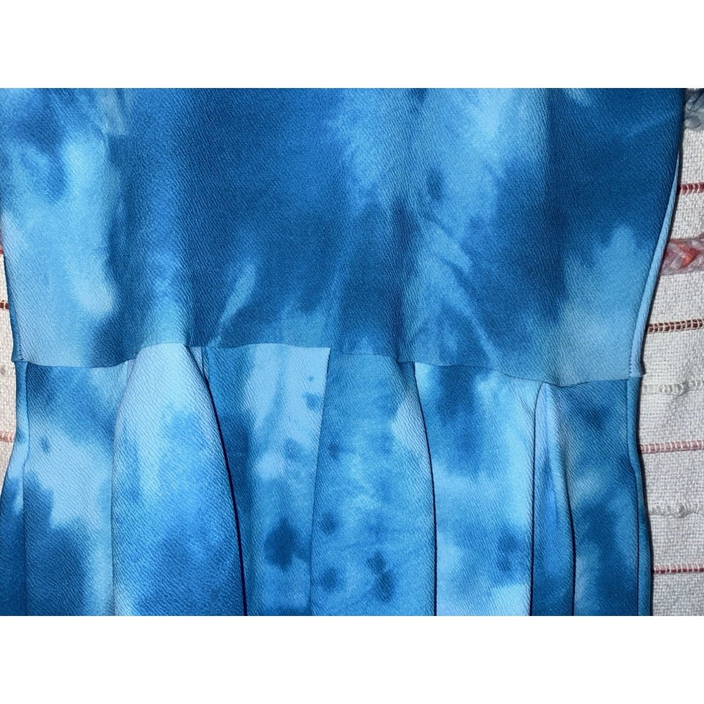 LulaRoe XL Amelia Dress w/ Pockets Blue Tie Dye Paisley Floral Flower - Picture 3 of 8